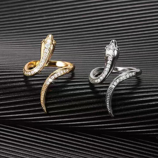 Versatile Zircon Simulated Snake Ring for Personal Style