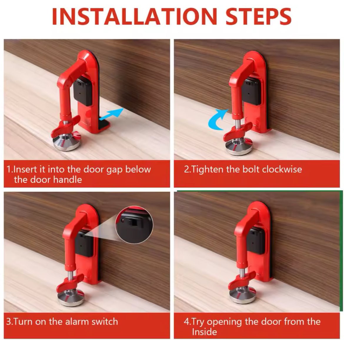 Door Stop Alarm,Portable Door Lock Brace,Adjustable Non - Slip Door Personal Protection Home Security for Hotel Travel - Shaikat And Zuthi’s Tech Ideas