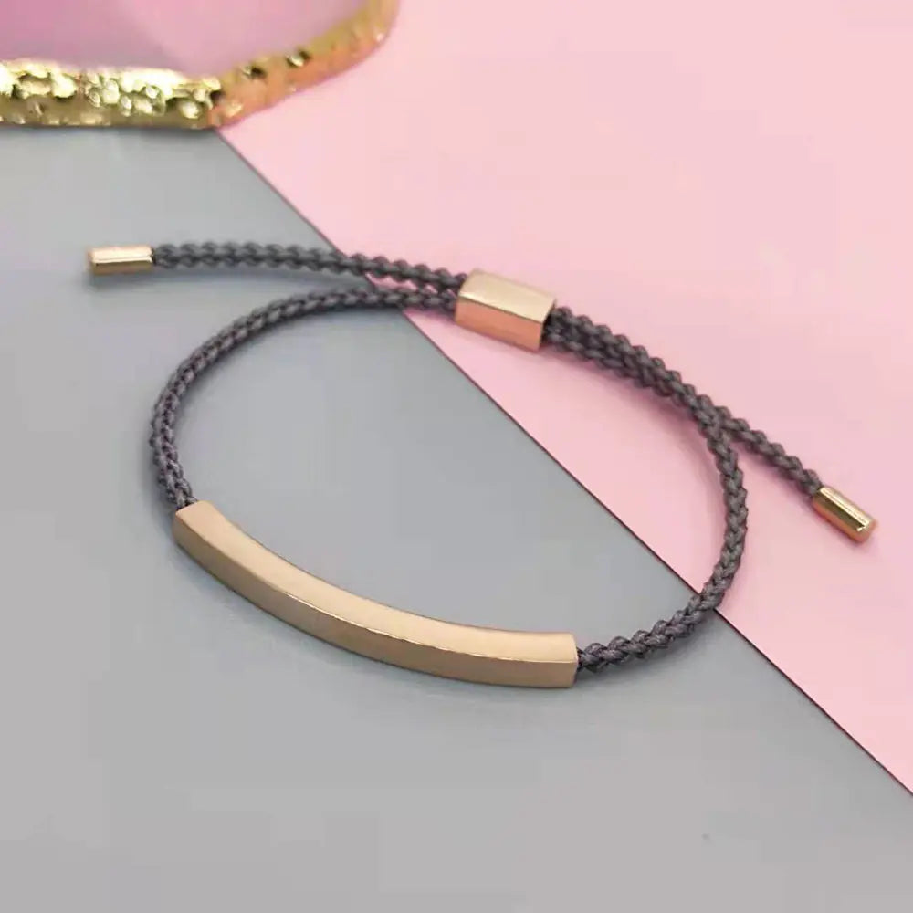 Adjustable Titanium Steel Hollow Elbow Braid Bracelet