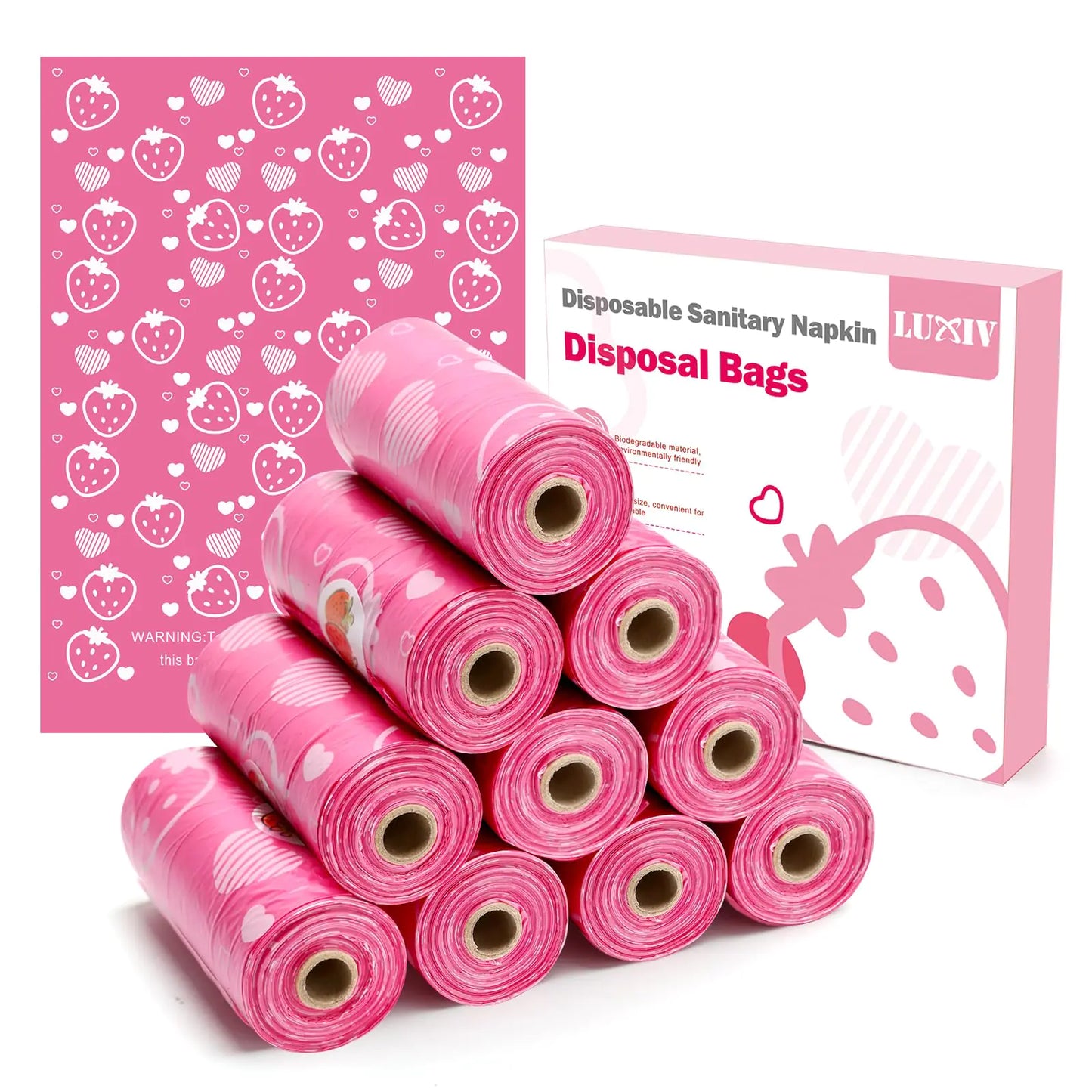 150Pcs Sanitary Napkin Disposal Bags Luxiv Pink Disposable Sanitary Bag Personal Care Disposal Bags for Tampons Trash Bag Disposable Mini Bag for Women Privacy Handling Bag Diaper Sack (Purple)