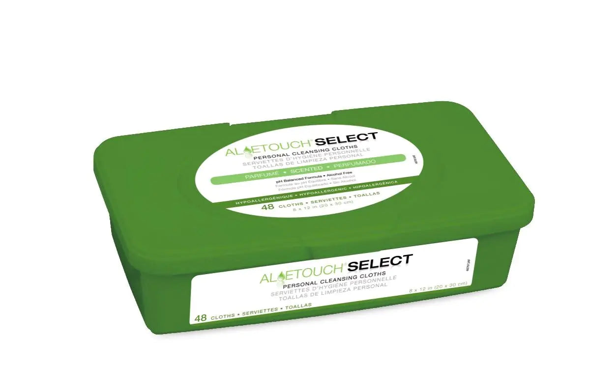 Medline AloeTouch Select Heavyweight Personal Cleansing Cloth Wipes 576 Count Scented 8 x 12 inch Adult Large Incontinence Wipes