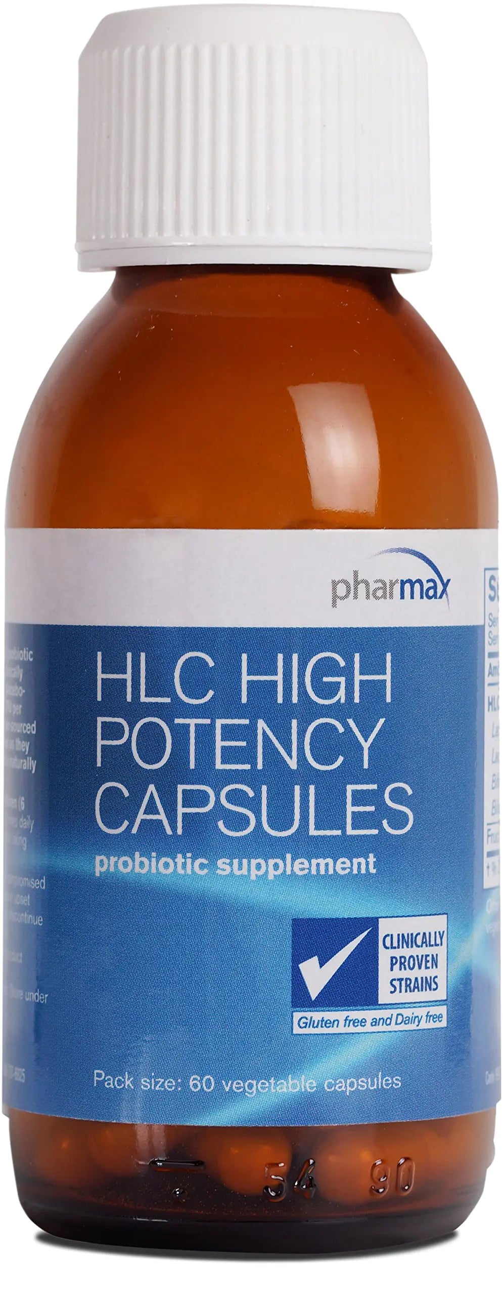 Pharmax HLC High Potency Capsules | Probiotics to Promote Gastrointestinal Health in Adults and Children | 60 Capsules