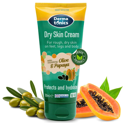 Dermatonics Dry Skin Cream for Cracked Heels Hands & Feet | 10% Urea Intensive Care Solution Softening Calloused Rough & Damaged Skin - Absorbs Quickly | Hydrating Moisturizer - Daily Use | 200 ml