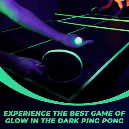 Blacklight Ping Pong Set Glow in The Dark Ping Pong UV Floodlight Table Tennis Neon Ping Pong Ceiling Attachment