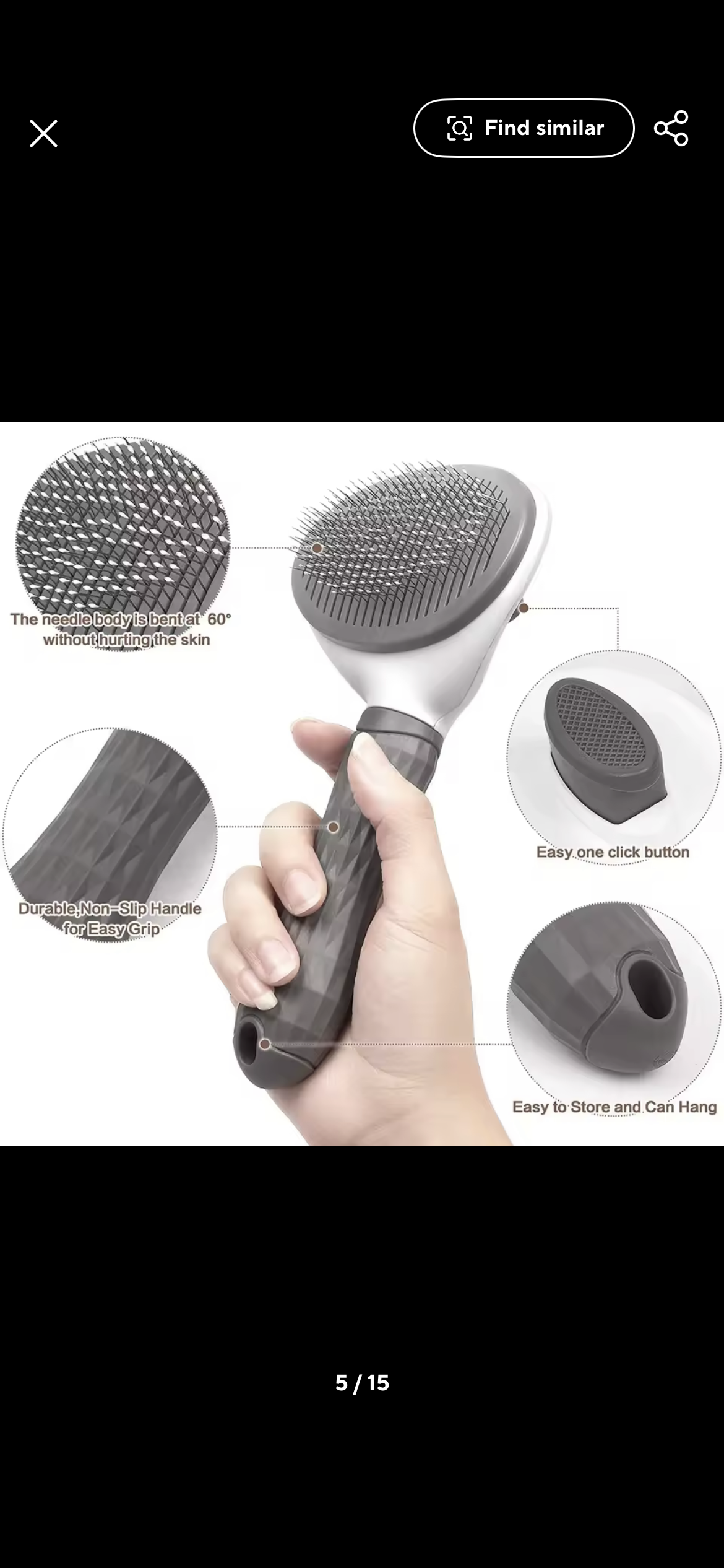Cat Brush Self Cleaning Slicker Brush for Shedding and Grooming Removes Loose Undercoat Mats and Tangled Hair Grooming Comb for Cats Dogs Gray.                              #doggrooming #catgrooming #petbrush #deshedding
