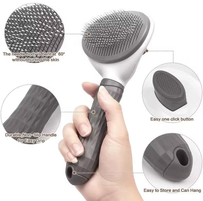 Cat Brush Self Cleaning Slicker Brush for Shedding and Grooming Removes Loose Undercoat Mats and Tangled Hair Grooming Comb for Cats Dogs Gray.                              #doggrooming #catgrooming #petbrush #deshedding