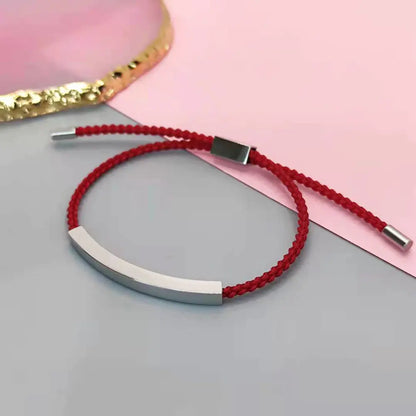 Adjustable Titanium Steel Hollow Elbow Braid Bracelet