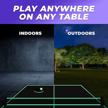 Blacklight Ping Pong Set Glow in The Dark Ping Pong UV Floodlight Table Tennis Neon Ping Pong Ceiling Attachment