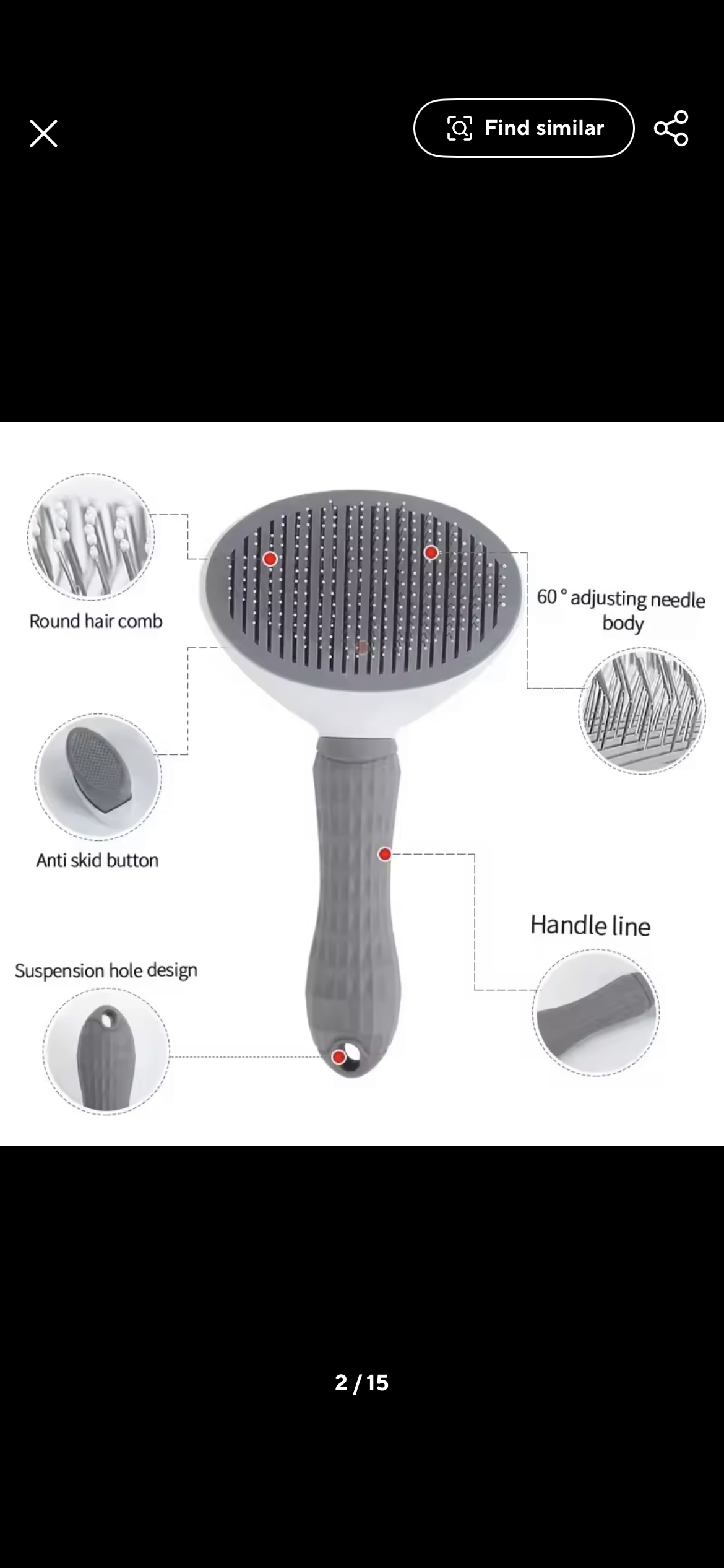 Cat Brush Self Cleaning Slicker Brush for Shedding and Grooming Removes Loose Undercoat Mats and Tangled Hair Grooming Comb for Cats Dogs Gray.                              #doggrooming #catgrooming #petbrush #deshedding