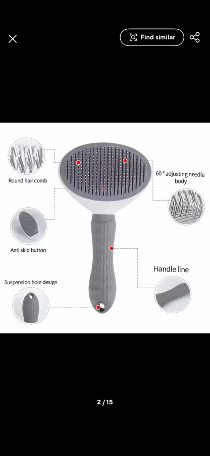 Cat Brush Self Cleaning Slicker Brush for Shedding and Grooming Removes Loose Undercoat Mats and Tangled Hair Grooming Comb for Cats Dogs Gray.                              #doggrooming #catgrooming #petbrush #deshedding