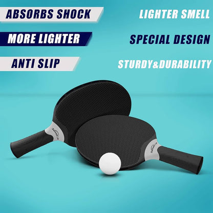 Senston Table Tennis Rackets Set Professional Table Tennis Racket with 3 Balls Composite Rubber Ping Pong Paddle Set