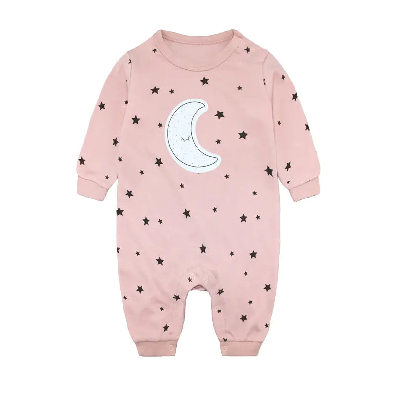 Baby Romper Long Sleeve Moon Stars Outfit for Infants