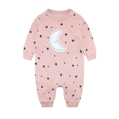 Baby Romper Long Sleeve Moon Stars Outfit for Infants