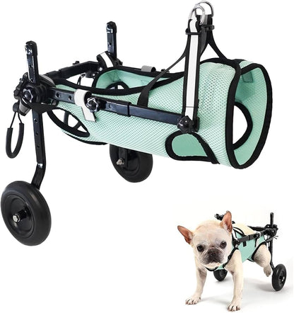 BECROWM Dog Wheelchair for Back Legs Adjustable Dog Wheelchairs with 2 Wheels Pet Doggy Wheelchairs with Disabled Hind Legs Walking-Dog Leg Brace and Hip Support Light Weight (S)