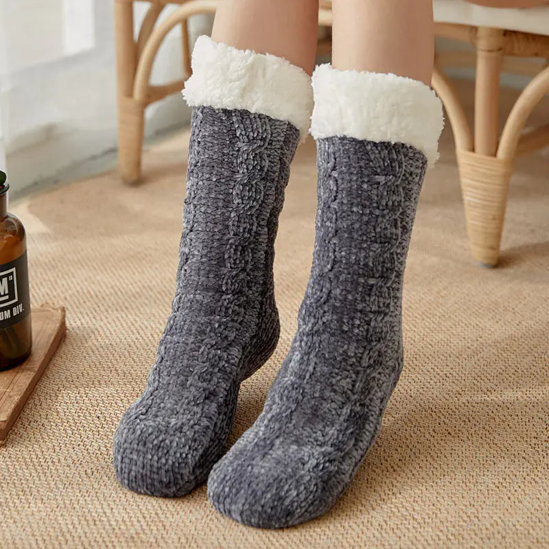 Plus Velvet Ladies Winter Warm Floor Sleeping Socks