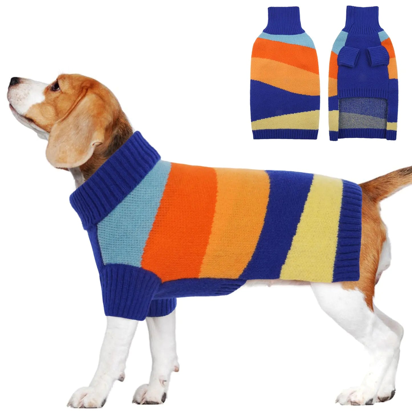 OUOBOB Dog Sweater Sweaters for Large Size Dogs Turtleneck Dog Christmas Sweater Pullover Dog Sweater for Large Breed Pet Sweatshirt Outfit Knitwear for Corgi Pitbulls British Bulldog Pug L