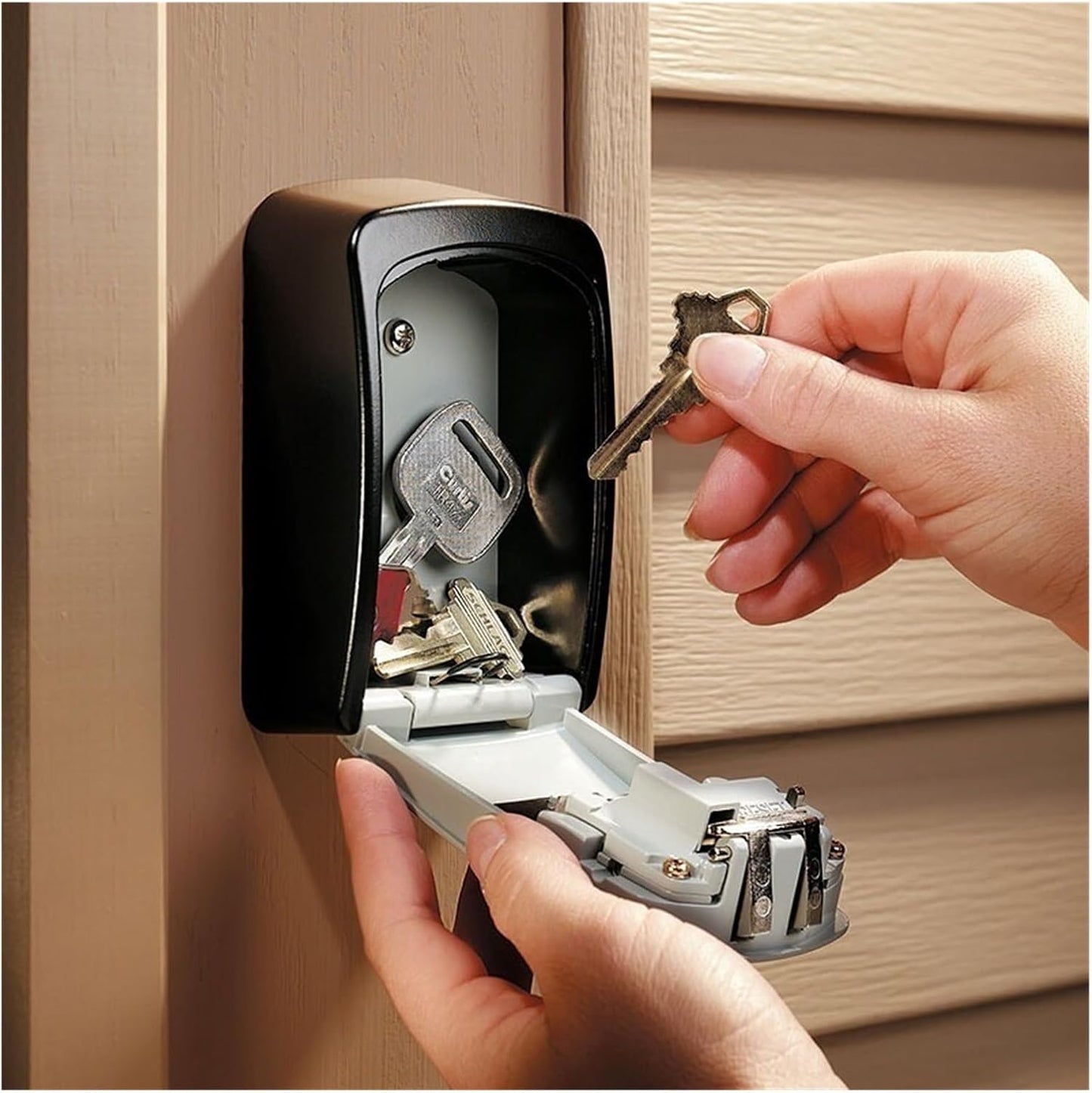 Key Lock Box for Outside – Heavy-Duty Waterproof Key Safe with 5-Key Capacity & Resettable Code for Home, Garage, Airbnb & Emergency Access