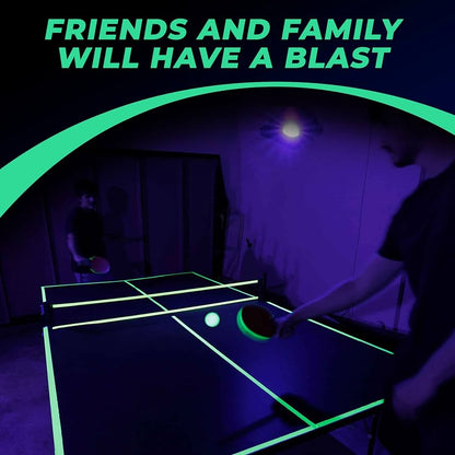Blacklight Ping Pong Set Glow in The Dark Ping Pong UV Floodlight Table Tennis Neon Ping Pong Ceiling Attachment