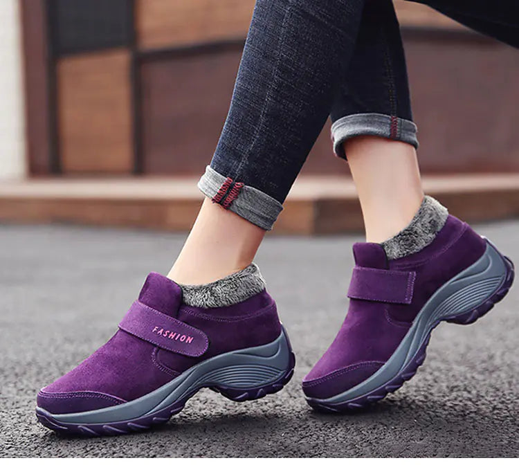 Warm Women's Cushion Sole Non-Slip Sports Shoes