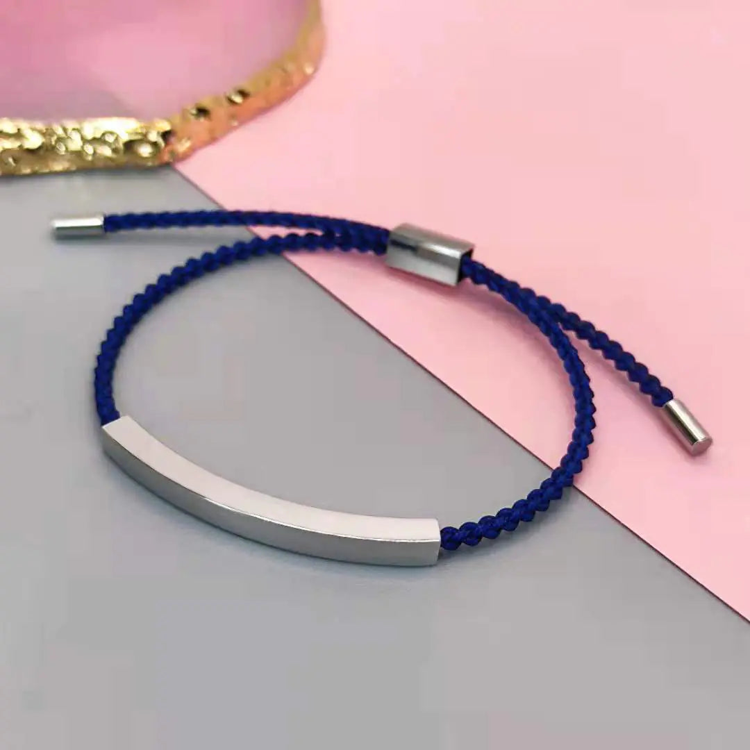 Adjustable Titanium Steel Hollow Elbow Braid Bracelet
