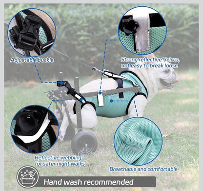 BECROWM Dog Wheelchair for Back Legs Adjustable Dog Wheelchairs with 2 Wheels Pet Doggy Wheelchairs with Disabled Hind Legs Walking-Dog Leg Brace and Hip Support Light Weight (S)