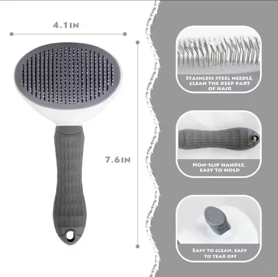 Cat Brush Self Cleaning Slicker Brush for Shedding and Grooming Removes Loose Undercoat Mats and Tangled Hair Grooming Comb for Cats Dogs Gray.                              #doggrooming #catgrooming #petbrush #deshedding