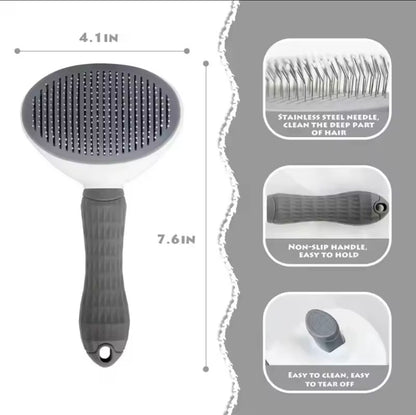 Cat Brush Self Cleaning Slicker Brush for Shedding and Grooming Removes Loose Undercoat Mats and Tangled Hair Grooming Comb for Cats Dogs Gray.                              #doggrooming #catgrooming #petbrush #deshedding