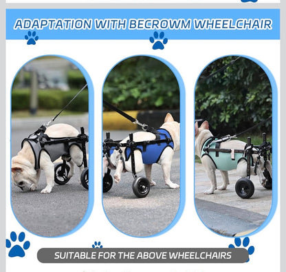 BECROWM Dog Wheelchair for Back Legs Adjustable Dog Wheelchairs with 2 Wheels Pet Doggy Wheelchairs with Disabled Hind Legs Walking-Dog Leg Brace and Hip Support Light Weight (S)