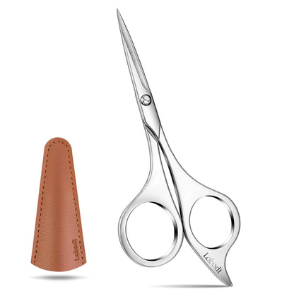 Lobodt Professional Beard Scissors4.9 inch (silver) small sharp stainless steel barber scissors suitable for men and women personal care grooming and pet trimming