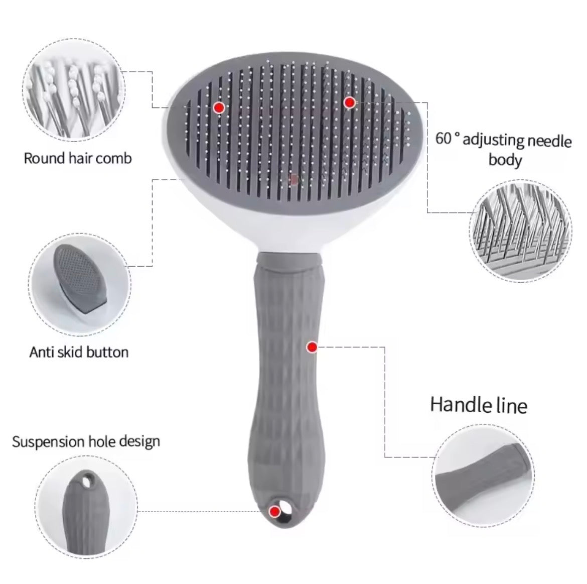 Cat Brush Self Cleaning Slicker Brush for Shedding and Grooming Removes Loose Undercoat Mats and Tangled Hair Grooming Comb for Cats Dogs Gray.                              #doggrooming #catgrooming #petbrush #deshedding