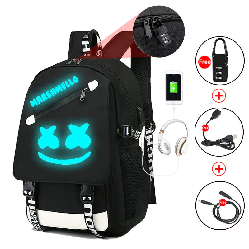Glow-in-the-Dark Backpack for Students and Casual Use