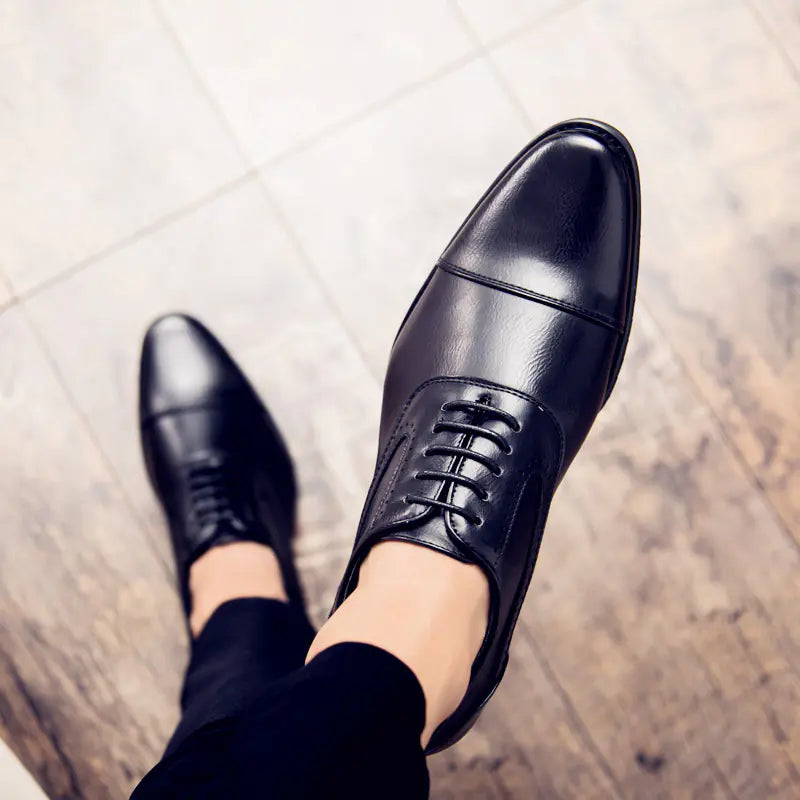 Men's Leather Dress Shoes - Stylish Business Casual