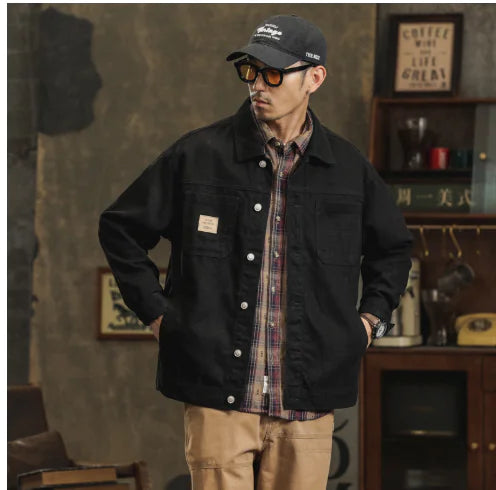 Men's Cotton Lapel Vintage Cargo Jacket Spring 2025