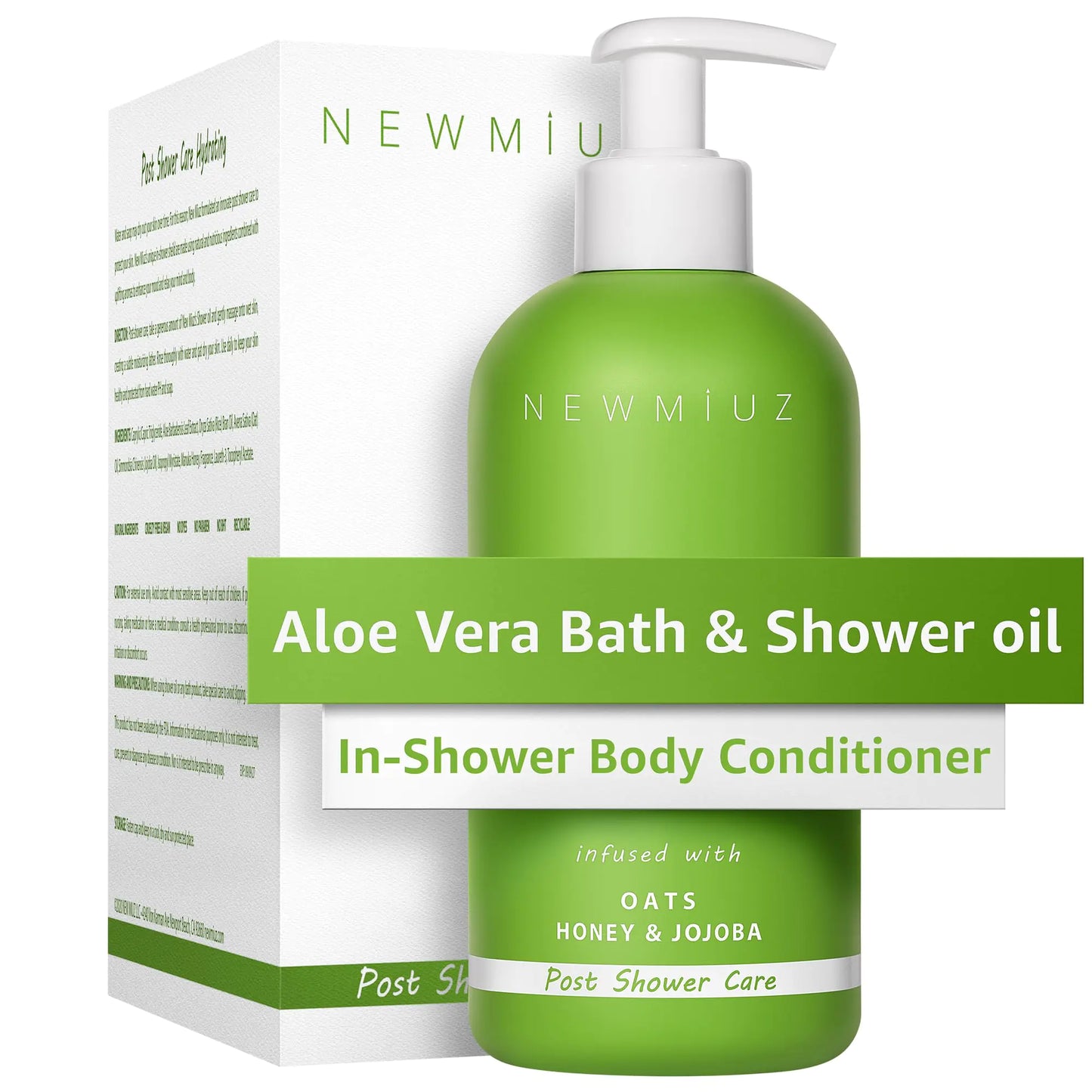 Wet Skin Moisturizer In-Shower Oil Body Conditioner Natural Post Shower Care for Body & Legs Soft Skin 2 in 1 Soothing Bath Oil & Shower Oil Sunburn - Aloe Vera Oats Honey Jojoba Self Care Spa Gift