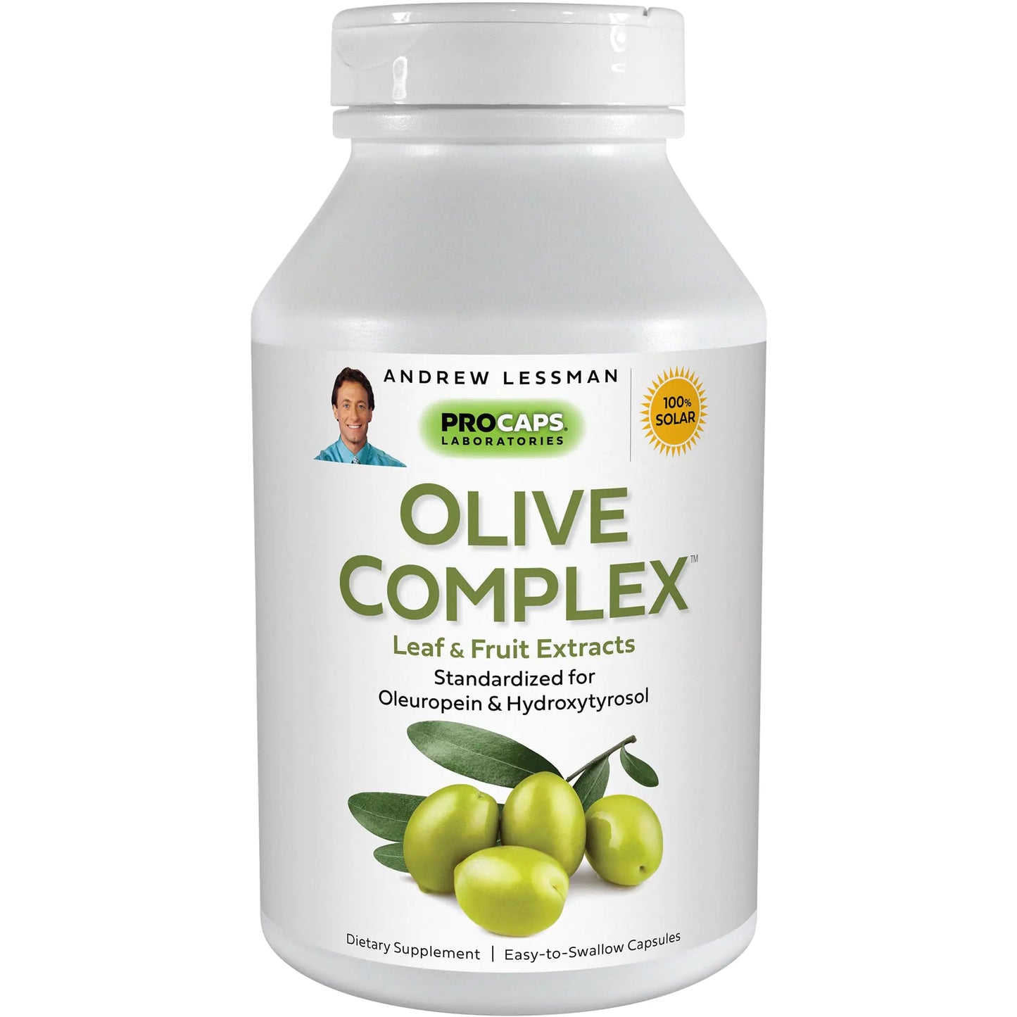 ANDREW LESSMAN Olive Complex – 60 Capsules – Leaf and Fruit Extracts. Standardized for Oleuropein and Hydroxytyrosol to Support Cardiovascular and Immune Health. Small Easy to Swallow Capsules
