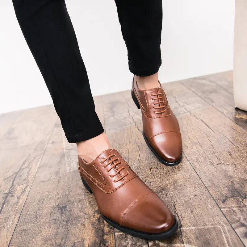 Men's Leather Dress Shoes - Stylish Business Casual