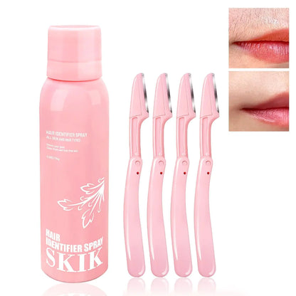 Hair Identifier Spray for Face Shaving Skin Body Hair Identifying Spray With RazorsHair identifier Spray for Face Dermaplaning Moisturizing and Skin Care Dermaplaner Spray(Spray Plus Razor)