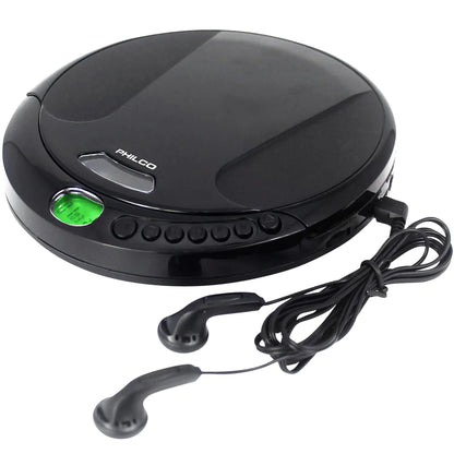 PHILCO Personal CD Player with 60 Second Anti-Shock - Portable Compact and Easy to Use - Includes Headphones