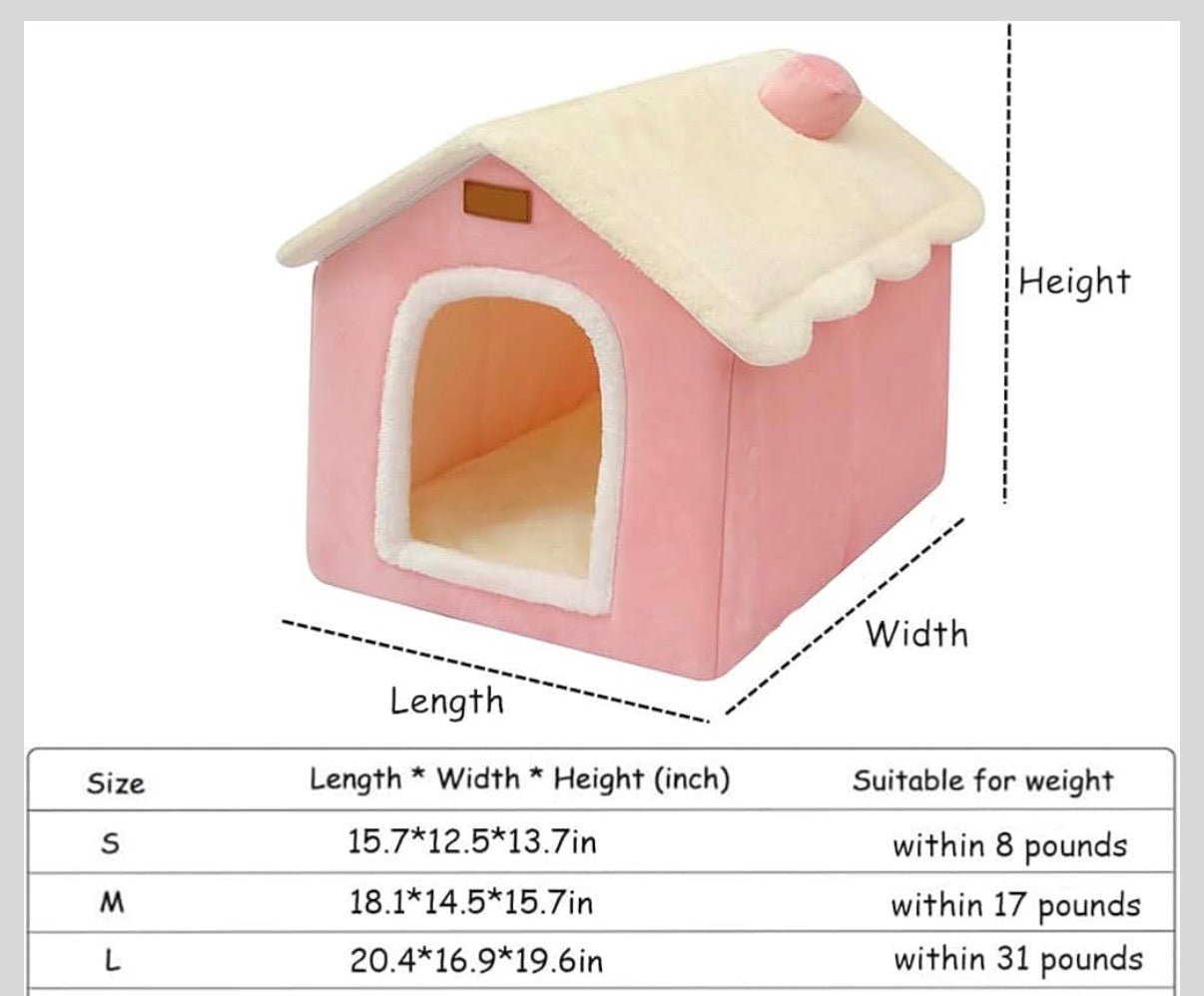 Dog House Indoor Memory Sponge, Foldable Dog House Kennel Bed Mat with Cushion for Small Medium Large Dogs Cats, Winter Warm Cat Nest Puppy Cave Sofa Pet Products - Shaikat And Zuthi’s Tech Ideas