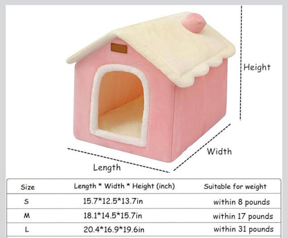 Dog House Indoor Memory Sponge, Foldable Dog House Kennel Bed Mat with Cushion for Small Medium Large Dogs Cats, Winter Warm Cat Nest Puppy Cave Sofa Pet Products - Shaikat And Zuthi’s Tech Ideas