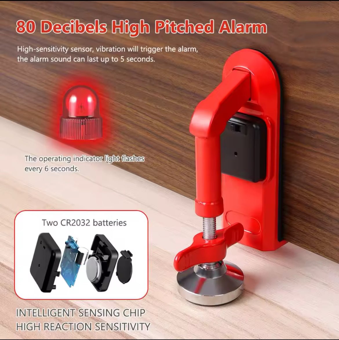 Door Stop Alarm,Portable Door Lock Brace,Adjustable Non - Slip Door Personal Protection Home Security for Hotel Travel - Shaikat And Zuthi’s Tech Ideas