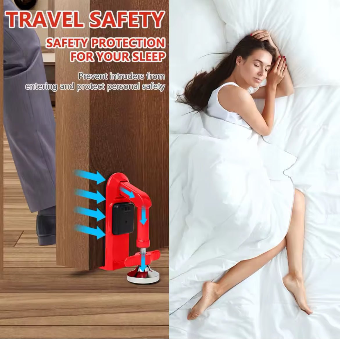 Door Stop Alarm,Portable Door Lock Brace,Adjustable Non - Slip Door Personal Protection Home Security for Hotel Travel - Shaikat And Zuthi’s Tech Ideas