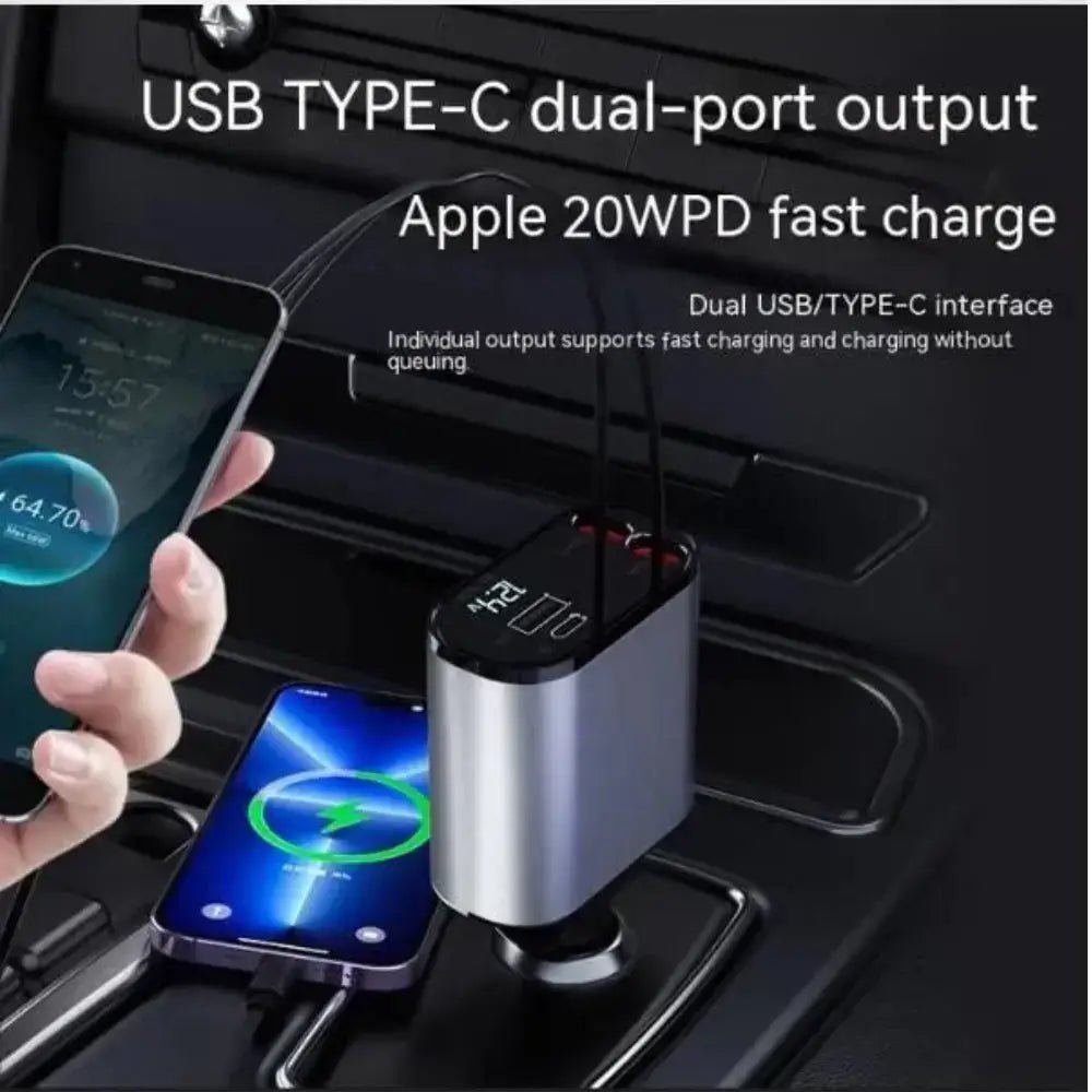 FAST 100W Car Phone Charger Lighter USB And TYPE - C Adapter - Shaikat And Zuthi’s Tech Ideas