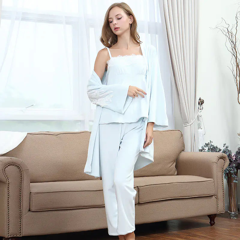 Spring Summer Nursing Pajama Set for New Mothers