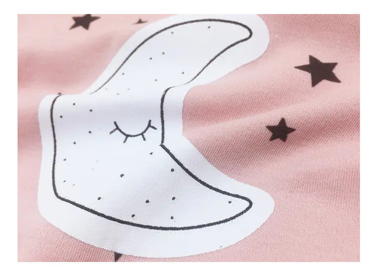Baby Romper Long Sleeve Moon Stars Outfit for Infants