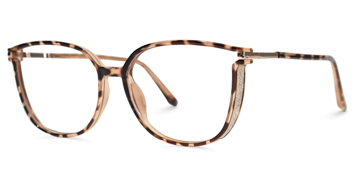VOOGLAM Square Blue Light Glasses for Women Cute Computer Office with Trending Frame Glasses Tortoise Kinfe GJGT548130-10