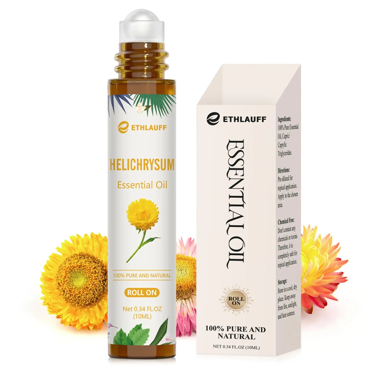 Helichrysum Essential Oil Roll On 100% Pure Aromatherapy for Skin Vitality & Anti-AgingAromatherapy Skin Care Happy Stress Relief