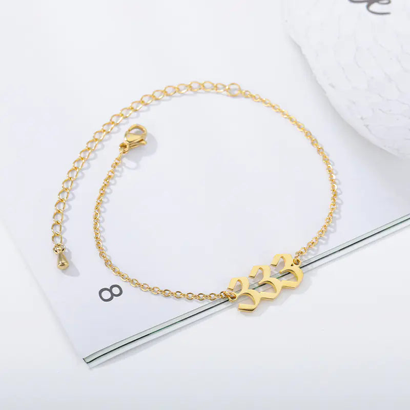 Stainless Steel Personal Lucky Angel Digital Bracelet