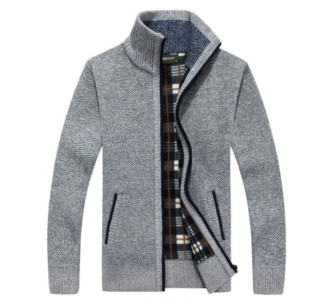 Men's Knit Cardigan Sweater, Thick and Fleece Lined - Shaikat And Zuthi’s Tech Ideas