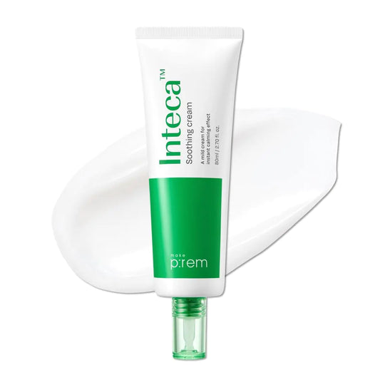 MAKE P:REM INTECA Soothing Cream 2.9x Faster Absorbing & Calming Effect Advanced Centella Extract for Sensitive Skin EVE VEGAN Korean Skin Care (2.70 fl.oz. 80ml)